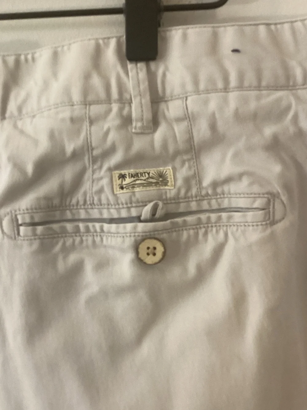 Faherty Light Beige Flat-Front Men's Shorts 36